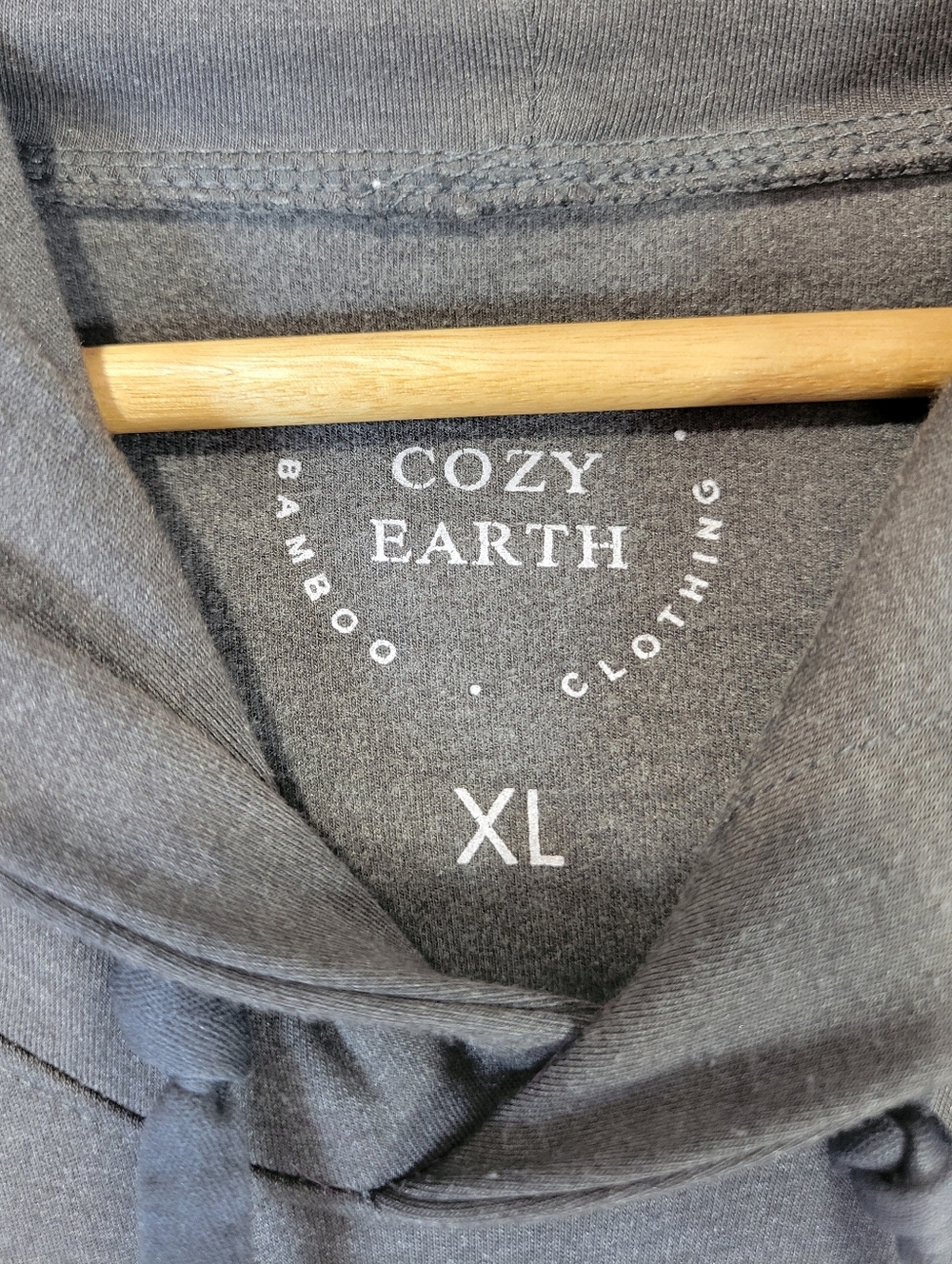 Cozy Earth Bamboo Mens Ultra Soft Grey Pull-Over Hoodie Sustainable Minimal - Picture 6 of 11